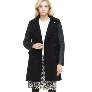club monaco carolina leather sleeve coat